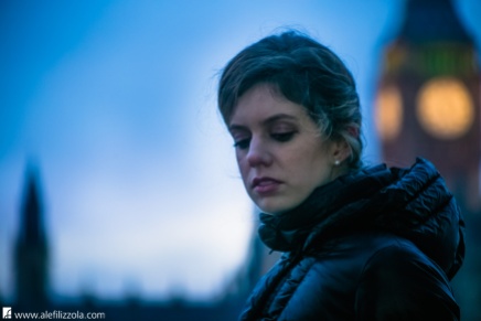 Photo Tour around London. Portraits: Lara. The Big Ben. Winter 2017. Photo: Alessandro Filizzola